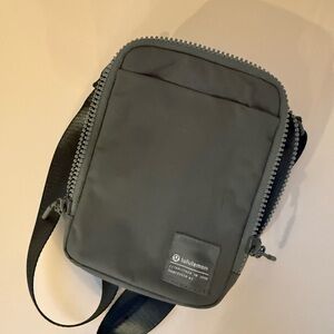 lululemon athletica gray green crossbody bag